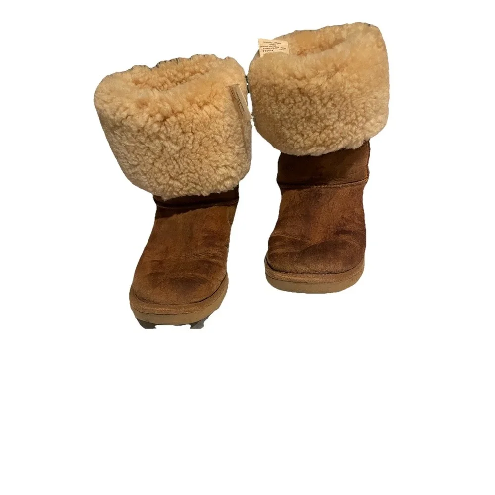 UGG Australia Classic Tall Chestnut Sheepskin Boots Womens Size 7 Cozy Winter